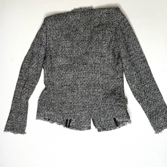 IRO Carlota Tweed Boucle’ Asymmetrical Black and Gray  Jacket Blazer Size 4 - Picture 3 of 10
